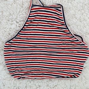 Garage open back crop top